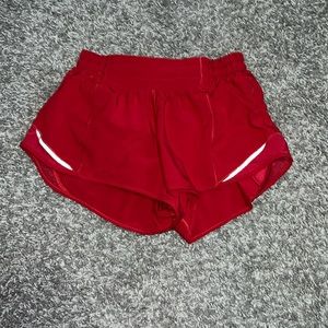 Red Lululemon shorts